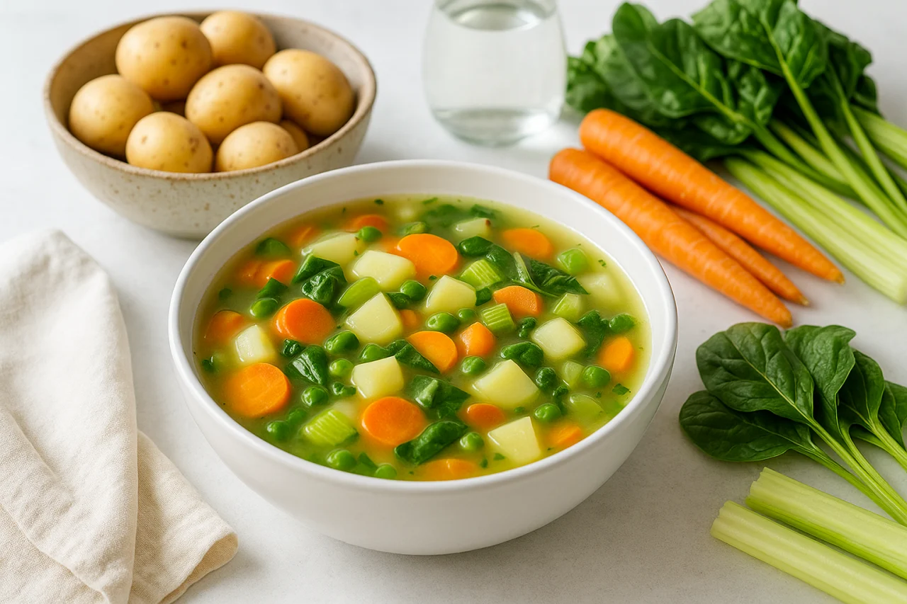 Soupe de légumes et pommes de terre