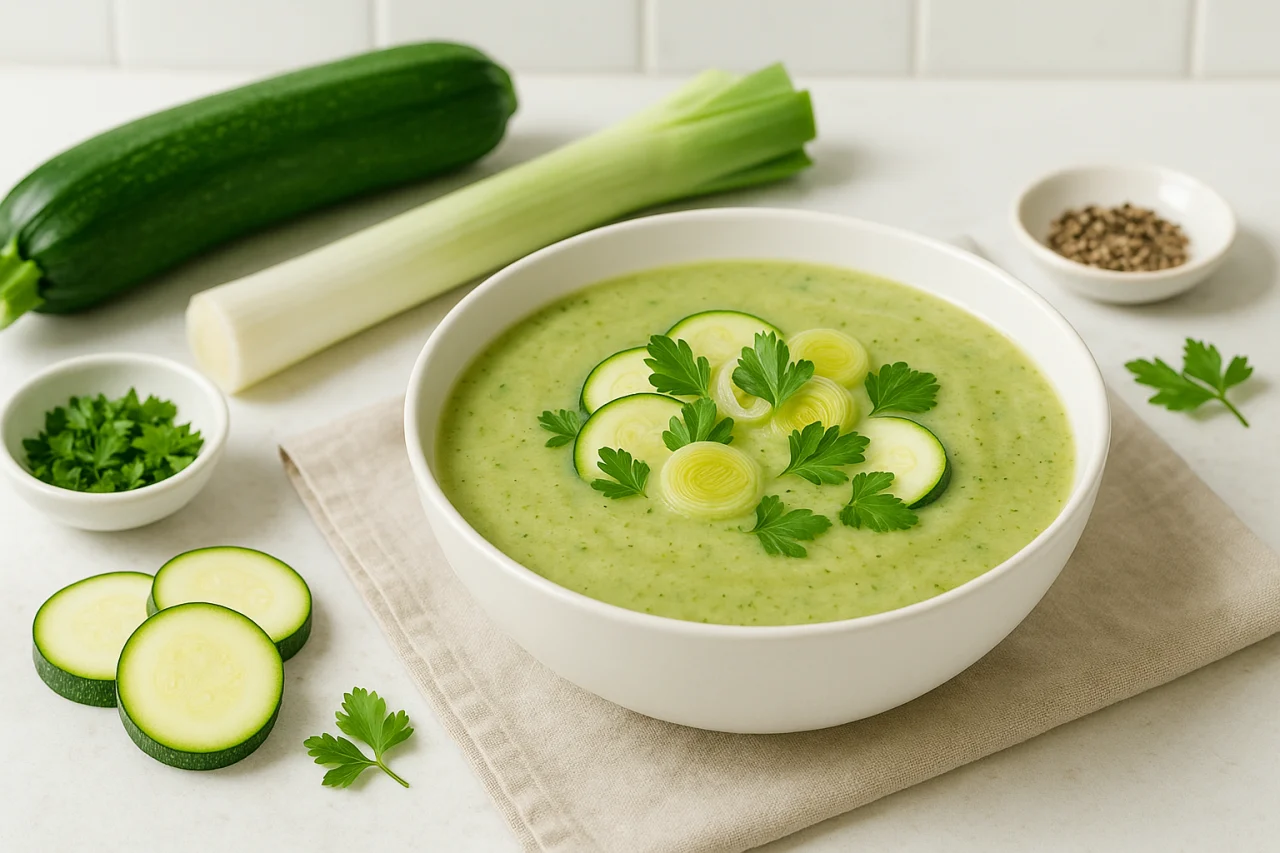 Soupe détox poireaux courgettes