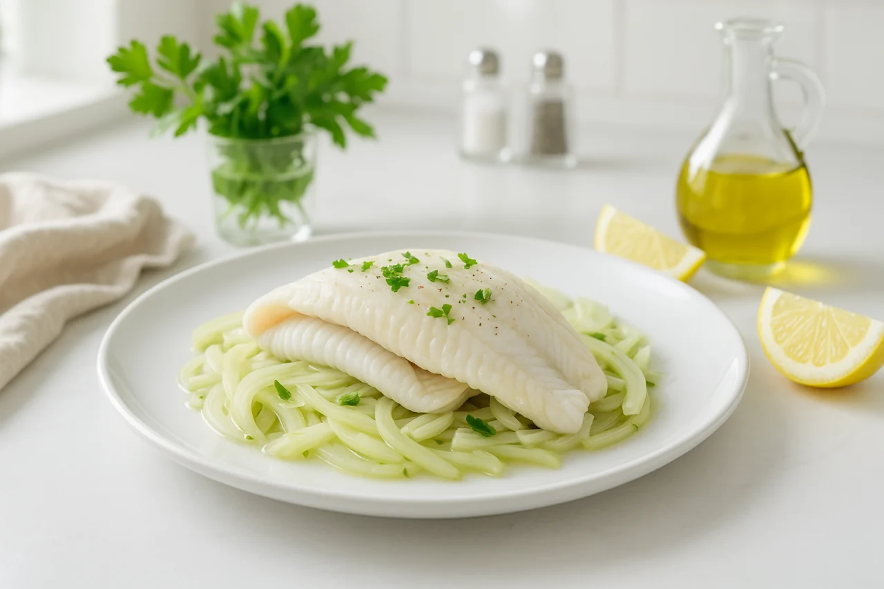 Filet de sole vapeur et fenouil