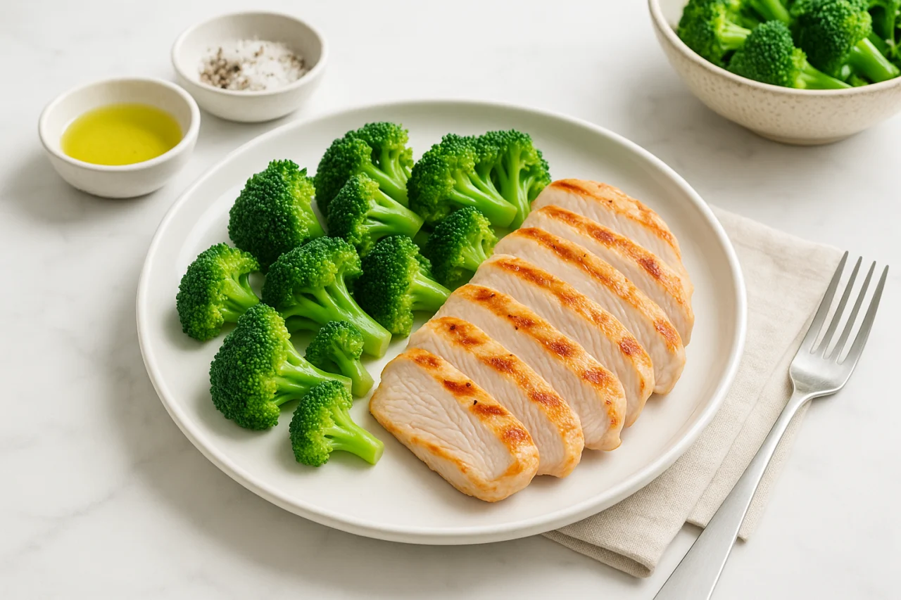 Dinde grillée et brocolis