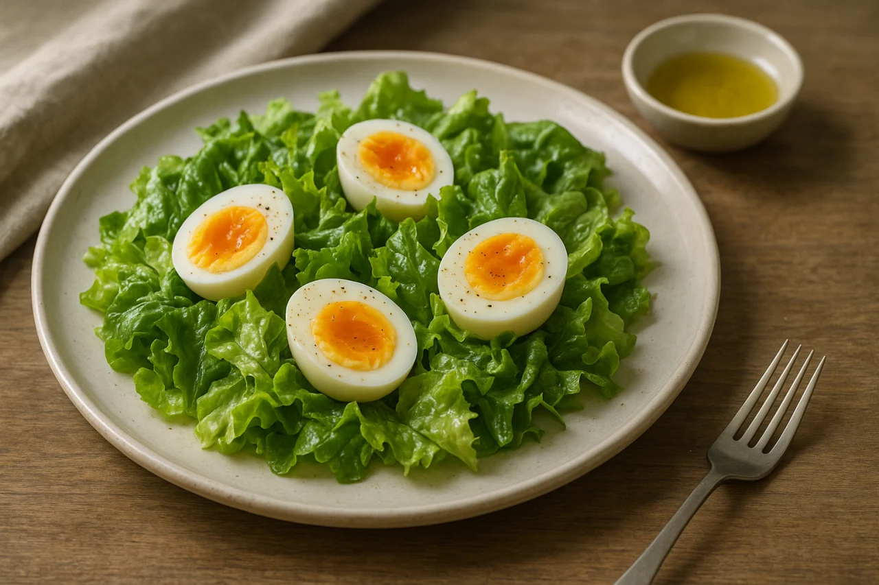 Salade verte aux œufs durs