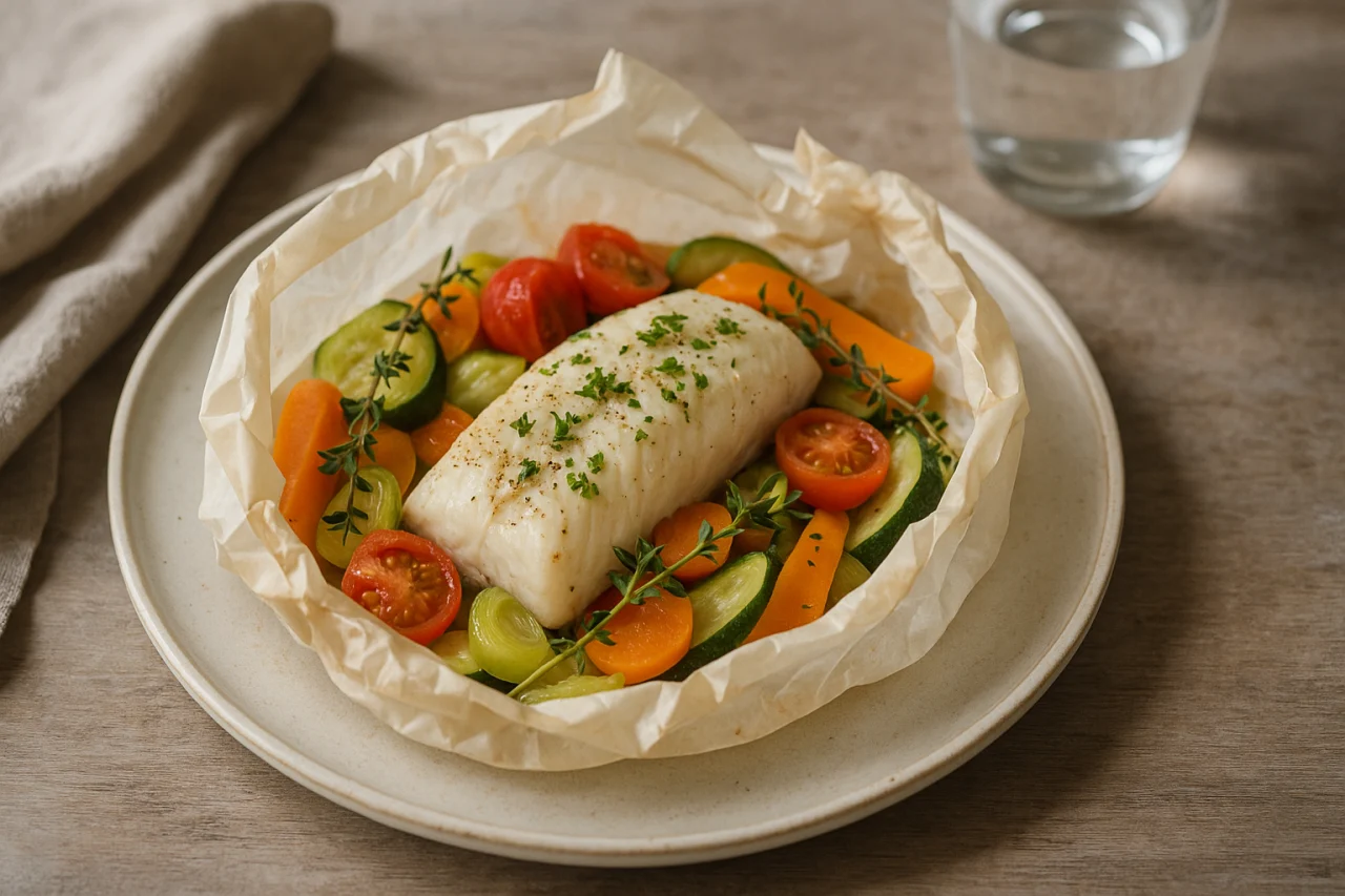 Poisson blanc en papillote
